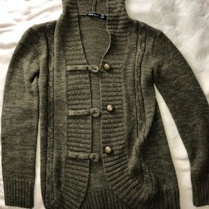 Green Cardigan w hood